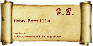 Hahn Bertilla névjegykártya